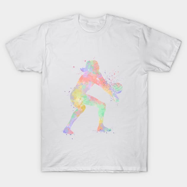 Girl Volleyball Libero Player Watercolor Sport Gift T-Shirt by LotusGifts